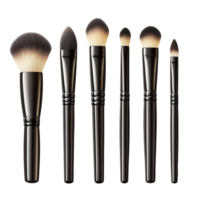 Set of black makeup brushes for versatile application. png