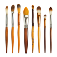 Variety of paintbrushes, diverse shapes and sizes. png