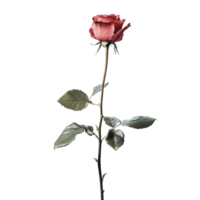Crimson rose presented on a dark backdrop with distorted background elements. png