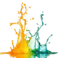 Vibrant splashes of color clashing in a dynamic abstract design. png
