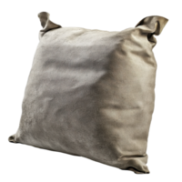 Light taupe velvet throw pillow with decorative edges. png