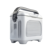 Portable, insulated cooler with ventilation for temperature control. png