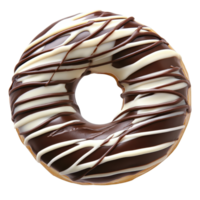 Two-toned chocolate and white icing donut. png