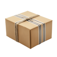Tied cardboard box with decorative ribbon. png