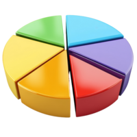 Multi-colored pie chart illustrating data distribution. png