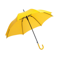 Bright yellow umbrella stands out against a muted background. png