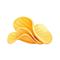 Crispy potato chips stacked in a diagonal arrangement. png