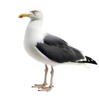 Close-up of a seagull near a gray surface. png