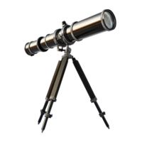 Reflective telescope mounted on a sturdy tripod. png