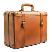 Vintage leather suitcase, displaying travel nostalgia. png