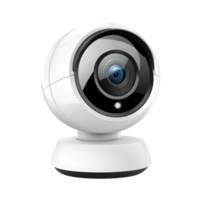 Wireless security camera with a circular design. png