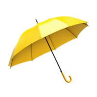 A bright yellow umbrella is angled against a dark background. png