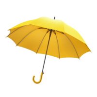 Bright yellow umbrella angled over a surface. png