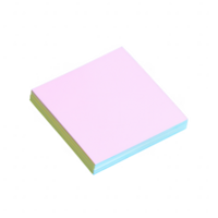 A stack of pastel-colored sticky notes on a white isolated background, perfect for brainstorming, organizing ideas, and enhancing productivity in the workplace. png