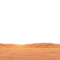 A vast, arid desert landscape characterized by soft sand dunes under a clear blue sky, evoking a sense of tranquility and isolation. png