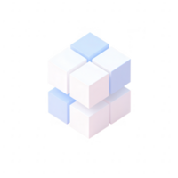 Abstract design of stacked cubes in soft blue and white colors, ideal for creative projects, presentations, or digital art. Isolated on a transparent background for versatility. png