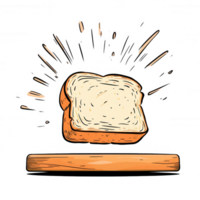 Close-up of a slice of bread against a white isolated background, depicting freshness and simplicity, ideal for culinary and bakery-related projects. png