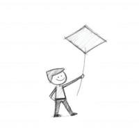 A hand-drawn character holding a flag, conveying a sense of pride and unity. This illustration is perfect for projects related to celebrations, activism, or personal expression. png