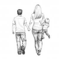 A family walking together, hand in hand, showcasing love and connection. Ideal for family-oriented themes and positive relationships. Perfect for lifestyle projects. png