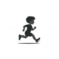 A playful illustration of a child running, depicting movement and energy in a simplistic style, perfect for children's themes and activities. png
