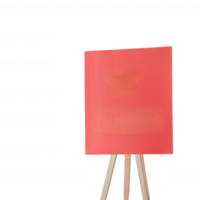 A vibrant red canvas on a wooden easel, perfect for an art studio or creative space, showcasing a bold backdrop for artistic expression and inspiration. png