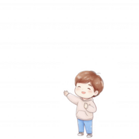Cute cartoon child character smiling and waving, with a friendly expression, wearing a hoodie and jeans, isolated on a white background. png