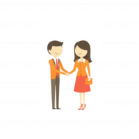 A couple of business professionals shaking hands, symbolizing agreement and partnership. Ideal for concepts related to collaboration and networking in a corporate setting. png