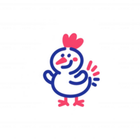 A cute cartoon chicken character with vibrant colors and playful design, set against a white isolated background. Perfect for children's themes and farm-related projects. png