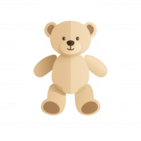 A cute, stylized teddy bear with a soft, beige color, perfect for children's rooms or gifts. This design is simple and charming, making it a delightful addition to any space. png