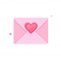 A cute pink envelope with a heart design, perfect for expressing love and affection. Ideal for Valentine's Day themes, romantic messages, or heartfelt notes. png