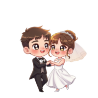 a bride and groom are dancing happily png