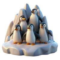 magnificent vintage serene artistic A Group of Penguins Huddled Together on original professional png