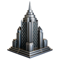 stunning modern extraordinary artistic Art Deco Skyscraper Chrome and high quality authentic png