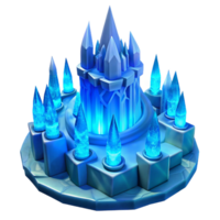 serene modern magnificent artistic Glowing Ice Castle Intricate 4K original png