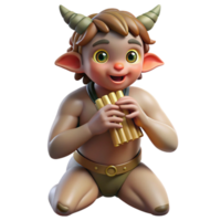 extraordinary modern serene artistic A Mischievous Satyr Playing a Pan Flute 4K high quality png