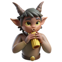 wonderful contemporary dramatic rustic A Mischievous Satyr Playing a Pan Flute genuine high resolution png