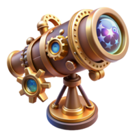 vibrant creative magnificent abstract A Steampunk Telescope Pointed at a Distant original high quality png