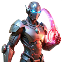 impressive contemporary dramatic modern A Cyborg with Glowing Crimson Eyes and original authentic png