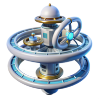 vibrant rustic beautiful minimalist A Space Station with Rotating Rings and authentic professional png