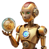 impressive vintage magnificent artistic A Humanoid Robot with Intricate Clockwork original original png