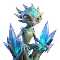 serene creative elegant minimalist An Alien Creature with Iridescent Scales original 4K png