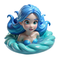 serene artistic magnificent creative A Serene Water Nymph with Flowing Blue authentic detailed png