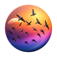 stunning artistic serene creative A Flock of Birds Flying in a V Formation authentic exclusive png