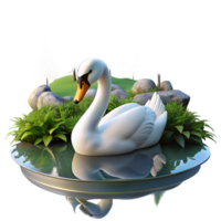 elegant traditional vibrant rustic A Graceful Swan Gliding Across a Calm premium 4K png