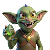 magnificent modern beautiful minimalist A Cunning Goblin with Sharp Teeth and exclusive authentic png