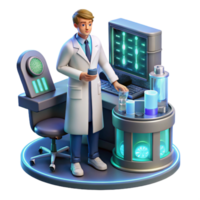 extraordinary modern wonderful modern A Futuristic Scientist Working in a High 4K detailed png