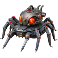 magnificent rustic beautiful minimalist A Giant Robotic Spider with Glowing Red authentic detailed png