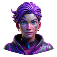 serene artistic serene modern Portrait of a Nonbinary Person with premium high quality png