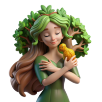 beautiful modern vibrant abstract A Graceful Dryad with Bark Like Skin and high resolution high resolution png