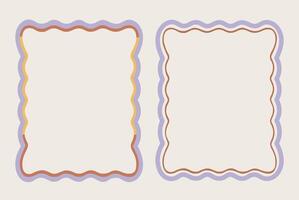 Wavy Frame Border Set with Soft Pastel Tones vector